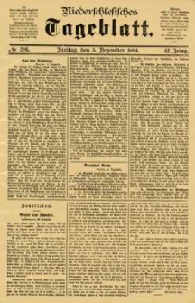 Niederschlesisches Tageblatt, no 286 (Freitag, den 5. Dezember 1884)