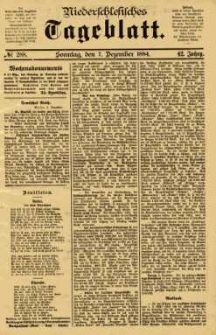 Niederschlesisches Tageblatt, no 288 (Sonntag, den 7. Dezember 1884)