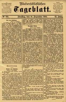 Niederschlesisches Tageblatt, no 295 (Dienstag, den 16. Dezember 1884)