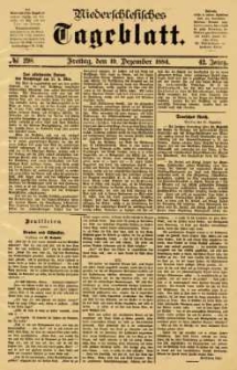 Niederschlesisches Tageblatt, no 298 (Freitag, den 19. Dezember 1884)