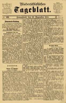 Niederschlesisches Tageblatt, no 299 (Sonnabend, den 20. Dezember 1884)