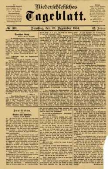 Niederschlesisches Tageblatt, no 301 (Dienstag, den 23. Dezember 1884)