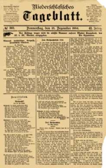 Niederschlesisches Tageblatt, no 303 (Donnerstag, den 25. Dezember 1884)