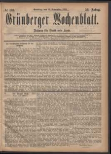 Grünberger Wochenblatt: Zeitung für Stadt und Land, No. 133. (12. November 1882)