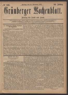 Grünberger Wochenblatt: Zeitung für Stadt und Land, No. 153. (29. December 1882)