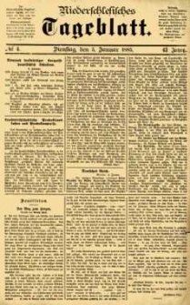 Niederschlesisches Tageblatt, no 4 (Dienstag, den 5. Januar 1885)