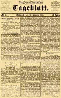 Niederschlesisches Tageblatt, no 11 (Mittwoch, den 14. Januar 1885)