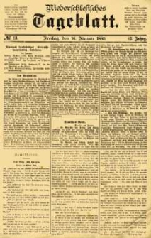 Niederschlesisches Tageblatt, no 13 (Freitag, den 16. Januar 1885)