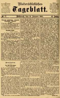 Niederschlesisches Tageblatt, no 17 (Mittwoch, den 21. Januar 1885)
