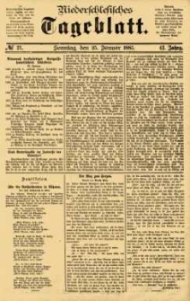 Niederschlesisches Tageblatt, no 21 (Sonntag, den 25. Januar 1885)