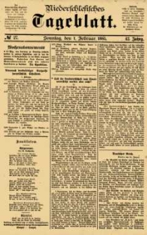 Niederschlesisches Tageblatt, no 27 (Sonntag, den 1. Februar 1885)