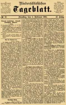 Niederschlesisches Tageblatt, no 28 (Dienstag, den 3. Februar 1885)