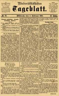 Niederschlesisches Tageblatt, no 29 (Mittwoch, den 4. Februar 1885)