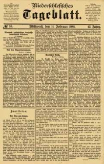 Niederschlesisches Tageblatt, no 35 (Mittwoch, den 11. Februar 1885)