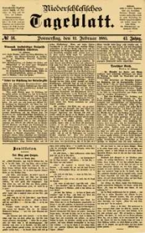 Niederschlesisches Tageblatt, no 36 (Donnerstag, den 12. Februar 1885)