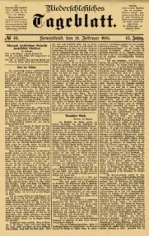Niederschlesisches Tageblatt, no 44 (Sonnabend, den 21. Februar 1885)