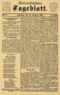 Niederschlesisches Tageblatt, no 45 (Sonntag, den 22. Februar 1885)