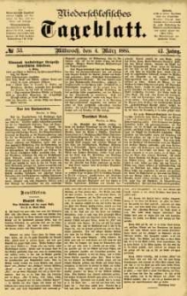 Niederschlesisches Tageblatt, no 53 (Mittwoch, den 4. März 1885)