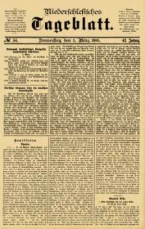 Niederschlesisches Tageblatt, no 54 (Donnerstag, den 5. März 1885)