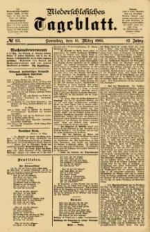 Niederschlesisches Tageblatt, no 63 (Sonntag, den 15. März 1885)