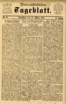 Niederschlesisches Tageblatt, no 70 (Dienstag, den 24. März 1885)