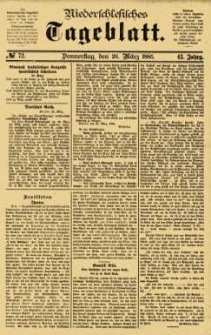 Niederschlesisches Tageblatt, no 72 (Donnerstag, den 26. März 1885)
