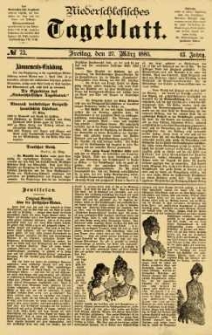 Niederschlesisches Tageblatt, no 73 (Freitag, den 27. März 1885)