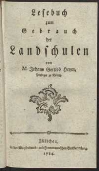 Lesebuch zum Gebrauch der Landschulen