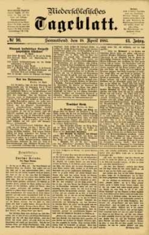 Niederschlesisches Tageblatt, no 90 (Sonnabend, den 18. April 1885)