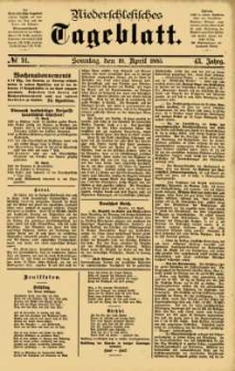 Niederschlesisches Tageblatt, no 91 (Sonntag, den 19. April 1885)