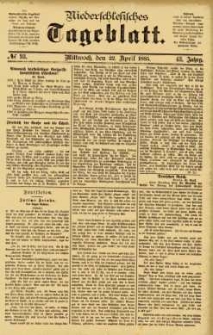 Niederschlesisches Tageblatt, no 93 (Mittwoch, den 22. April 1885)