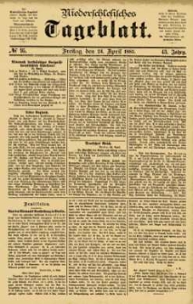 Niederschlesisches Tageblatt, no 95 (Freitag, den 24. April 1885)