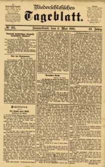Niederschlesisches Tageblatt, no 101 (Sonnabend, den 2. Mai 1885)
