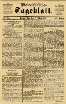 Niederschlesisches Tageblatt, no 105 (Donnerstag, den 7. Mai 1885)