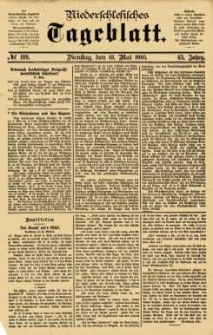 Niederschlesisches Tageblatt, no 109 (Dienstag, den 12. Mai 1885)