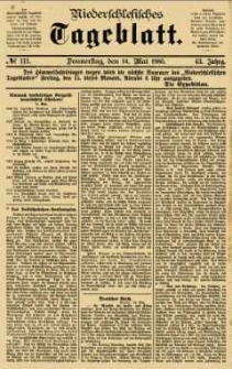 Niederschlesisches Tageblatt, no 111 (Donnerstag, den 14. Mai 1885)