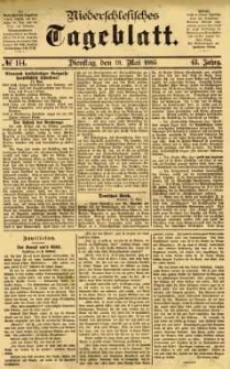 Niederschlesisches Tageblatt, no 114 (Dienstag, den 19. Mai 1885)