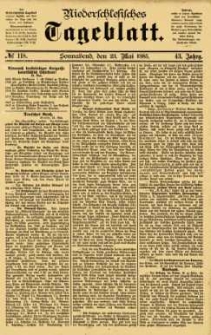 Niederschlesisches Tageblatt, no 118 (Sonnabend, den 23. Mai 1885)