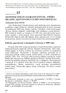 Minister spraw zagranicznych - pr&oacute;ba bilansu aktywności Guido Westerwelle