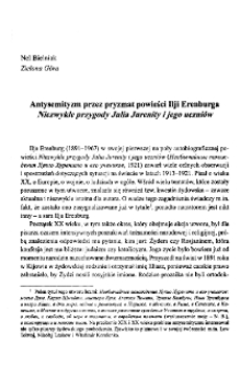 Antysemityzm przez pryzmat powieści Ilji Erenburga "Niezwykłe przygody Julia Jurenity i jego uczni&oacute;w"