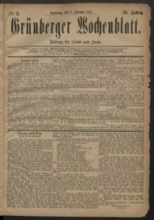 Grünberger Wochenblatt: Zeitung für Stadt und Land, No. 3. (7. Januar 1883)