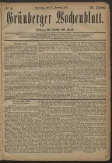 Grünberger Wochenblatt: Zeitung für Stadt und Land, No. 6. (14. Januar 1883)