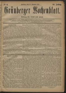 Grünberger Wochenblatt: Zeitung für Stadt und Land, No. 8. (19. Januar 1883)