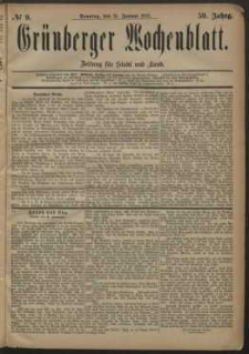 Grünberger Wochenblatt: Zeitung für Stadt und Land, No. 9. (21. Januar 1883)