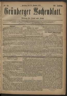 Grünberger Wochenblatt: Zeitung für Stadt und Land, No. 11. (26. Januar 1883)