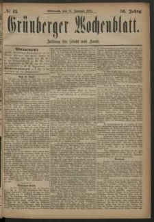 Grünberger Wochenblatt: Zeitung für Stadt und Land, No. 13. (31. Januar 1883)