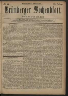 Grünberger Wochenblatt: Zeitung für Stadt und Land, No. 16. (7. Februar 1883)