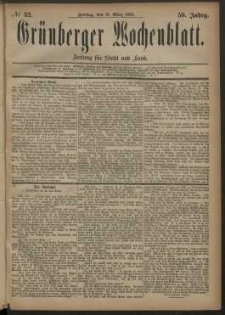 Grünberger Wochenblatt: Zeitung für Stadt und Land, No. 32. (16. März 1883)