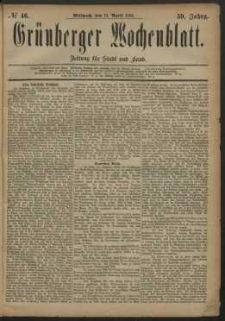 Grünberger Wochenblatt: Zeitung für Stadt und Land, No. 46. (18. April 1883)