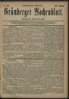 Grünberger Wochenblatt: Zeitung für Stadt und Land, No. 53. (3. Mai 1883)